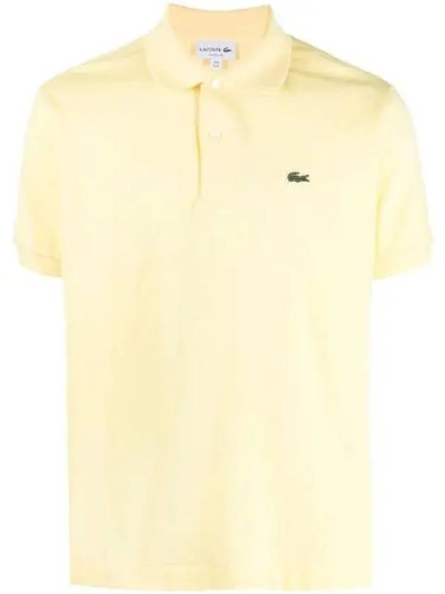 Men's Logo Classic Fit Cotton Short Sleeve Polo Shirt Yellow - LACOSTE - BALAAN 1