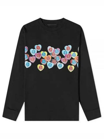 Heart logo printing crew neck long sleeve black men s 233517 - MONCLER - BALAAN 1