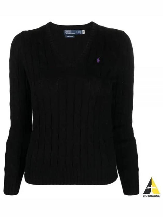 Women's Embroidered Logo Knit Top Black - POLO RALPH LAUREN - BALAAN 2