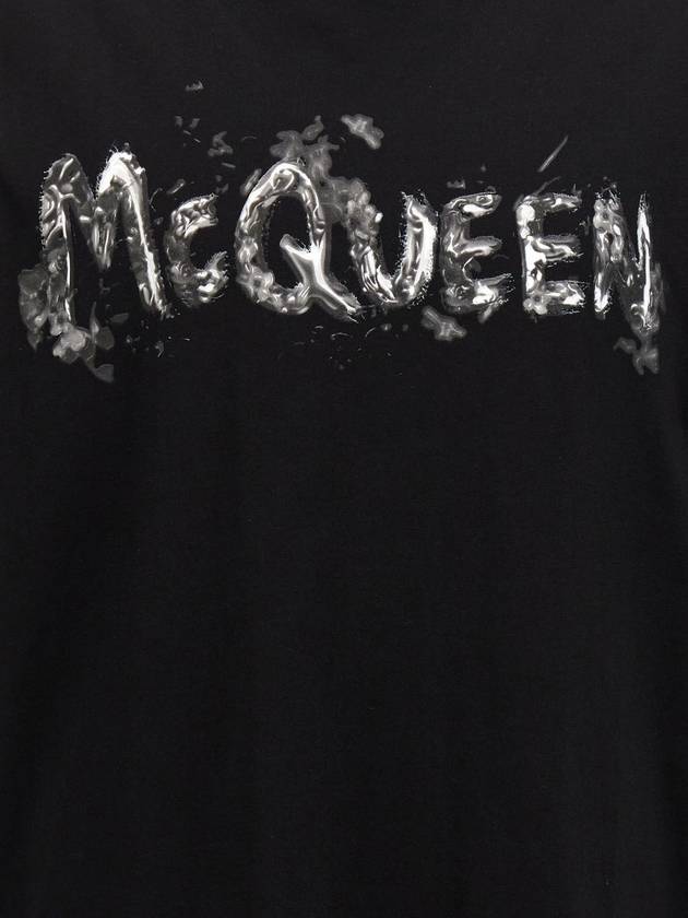 Logo Print Short Sleeve T-Shirt Black - ALEXANDER MCQUEEN - BALAAN 5