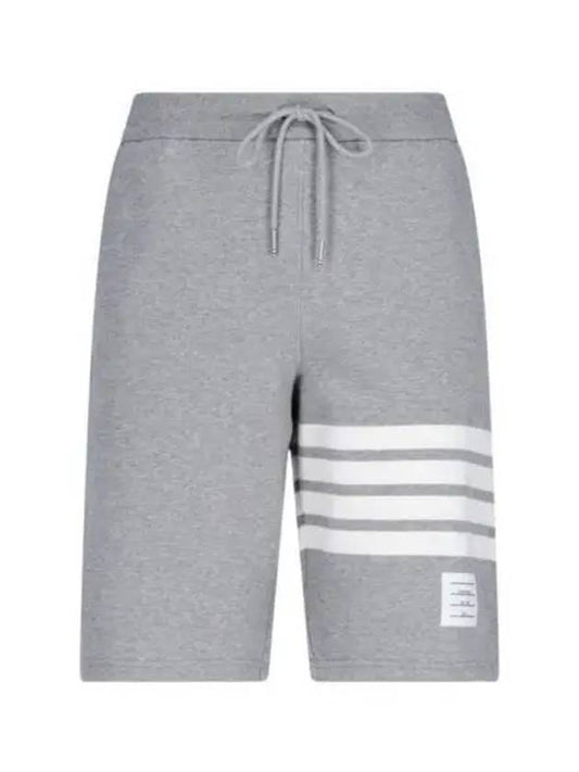 Cotton Loopback Knit Engineered 4-Bar Sweatshorts Light Grey - THOM BROWNE - BALAAN 2