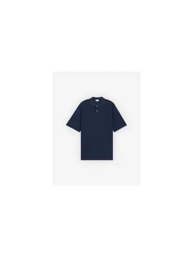 Bold Fox Head Patch Oversized Polo Shirt Navy - MAISON KITSUNE - BALAAN 2