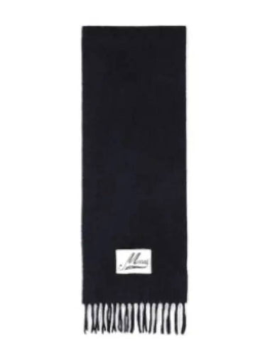 Brushed alpaca muffler blue black - MARNI - BALAAN 1