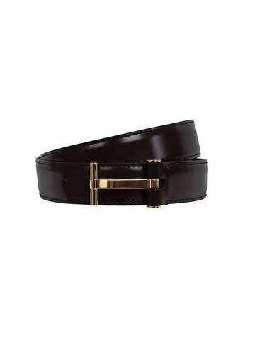 Coffee T Buckle Belt Brown - TOM FORD - BALAAN 1