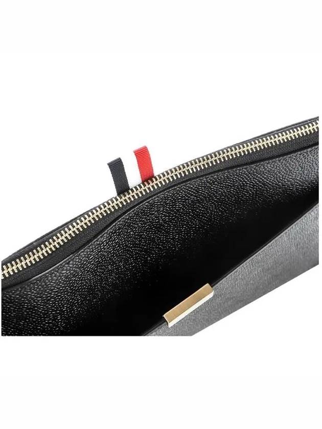 RWB Tab Leather Document Small Clutch Bag Black - THOM BROWNE - BALAAN 6