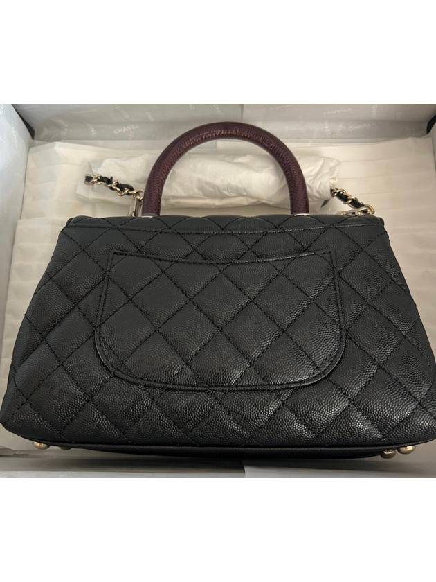 Coco Handle Small Black Caviar Quilted Outstitch Coco Handle Small A92990 - CHANEL - BALAAN 7