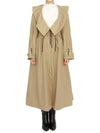 Trench Coat with Ruffles Beige Cotton Gabardine - DIOR - BALAAN 9