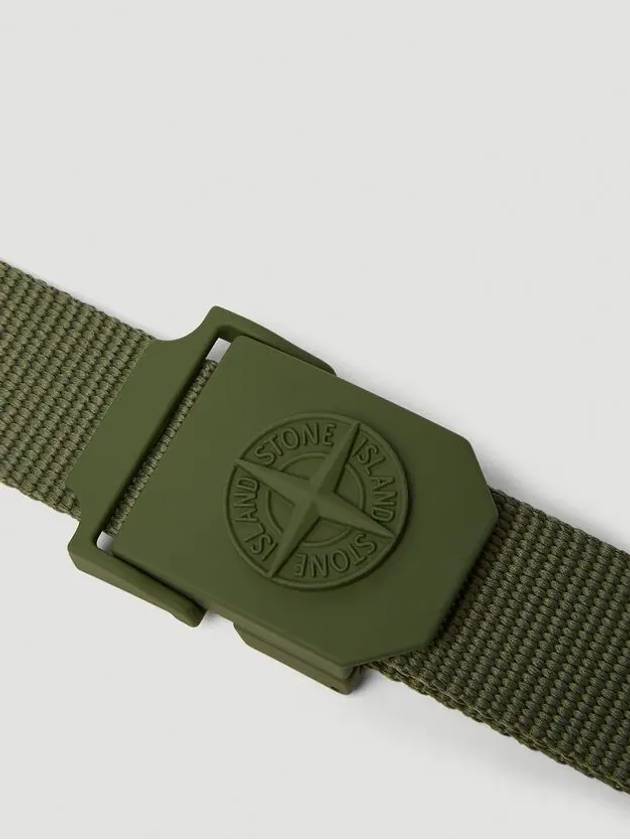 Compass Patch Logo Buckle Belt Khaki - STONE ISLAND - BALAAN 2