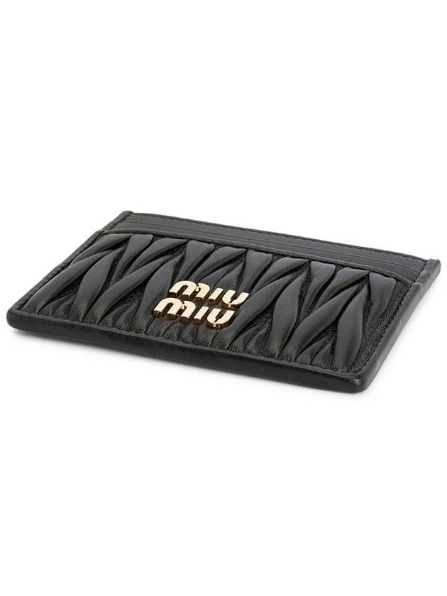 Matelasse Nappa Leather Card Wallet Black - MIU MIU - BALAAN 4