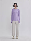 hand wrinkle detail knit top purple - LIE - BALAAN 2