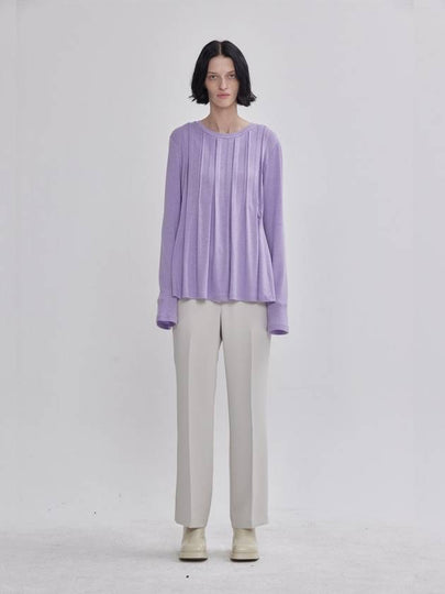 Hand Wrinkle Detail Knit Top Purple - LIE - BALAAN 2