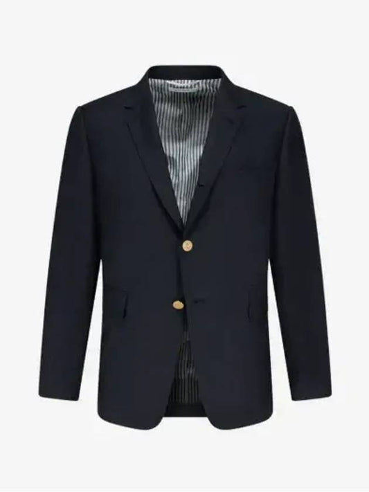 Super 120S Wool Twill Single Breasted Classic Jacket Navy - THOM BROWNE - BALAAN 2