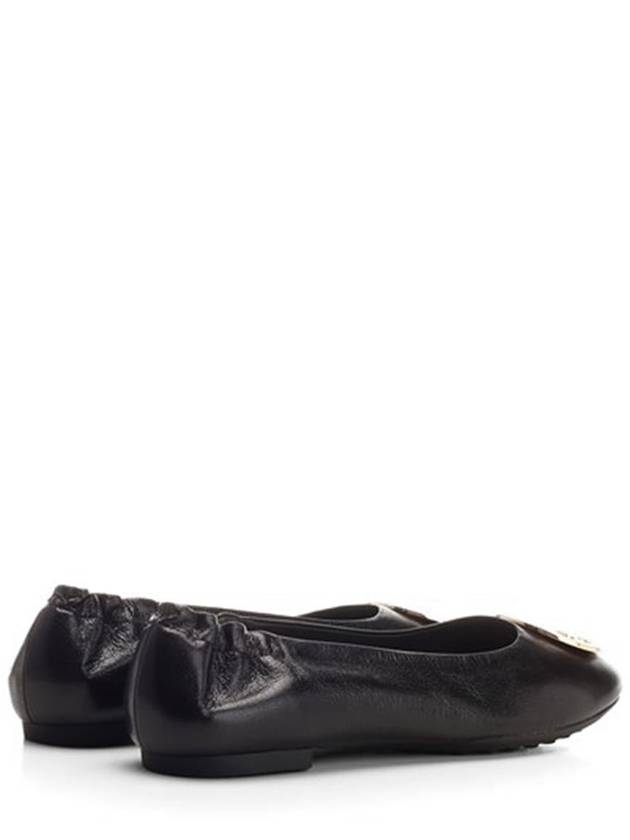 Logo Leather Ballerina Flat Black - TORY BURCH - BALAAN 3