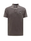 Stretch Cotton Pique Short Sleeve Polo Shirt Grey - STONE ISLAND - BALAAN 2