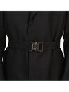logo buckle wool single coat black - DIOR - BALAAN.
