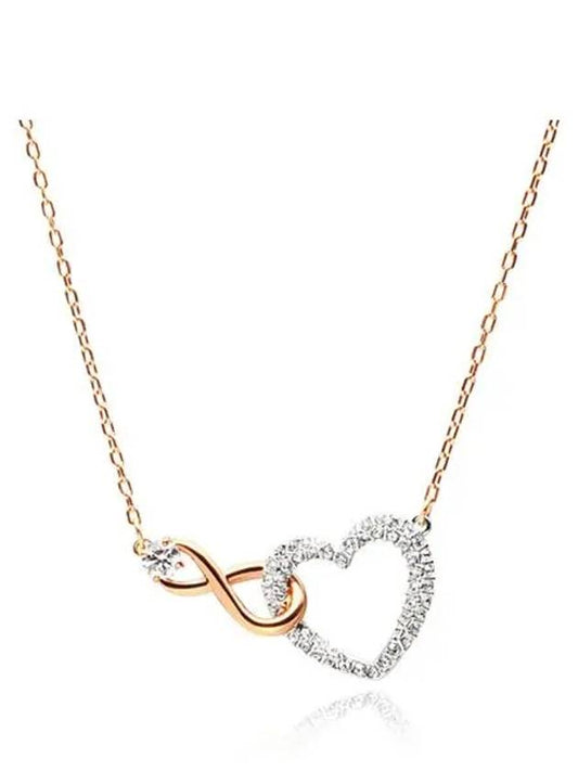 Infinity Heart Necklace Silver Gold - SWAROVSKI - BALAAN 2