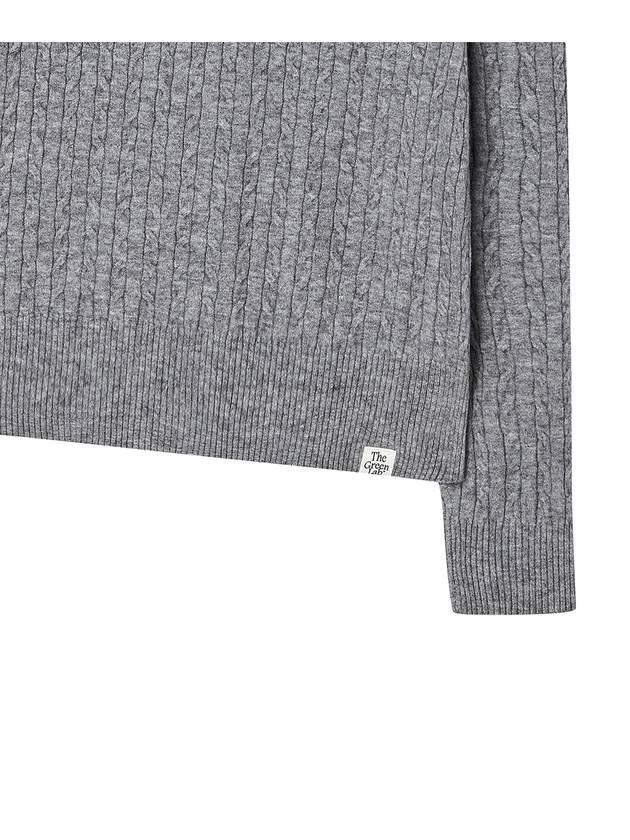 V neck cable knit pullover Melange gray - THE GREEN LAB - BALAAN 3