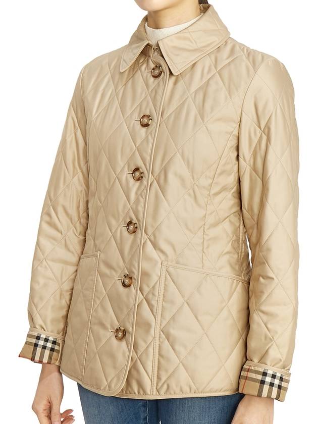 Diamond Quilted Thermoregulated Jacket New Chino Beige - BURBERRY - BALAAN.