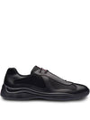 America's Cup Leather Mesh Low Top Sneakers Black - PRADA - BALAAN 1