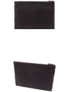 Intrecciato Document Leather Clutch Bag Dark Brown - BOTTEGA VENETA - BALAAN 5