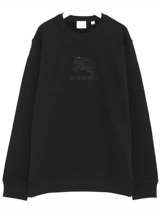 Embroidered EKD Logo Cotton Sweatshirt Black - BURBERRY - BALAAN 2