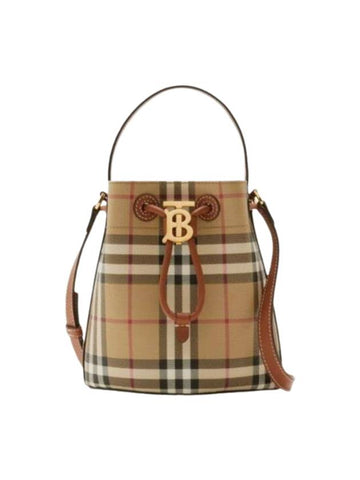 Check Bucket Bag Beige - BURBERRY - BALAAN 1