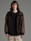 Salon de Key Unisex High Neck Pigmented Sleeve Varsity Jacket Brown SDKIIOR240903JP001 - SALONDEKII ORIGIN - BALAAN 1