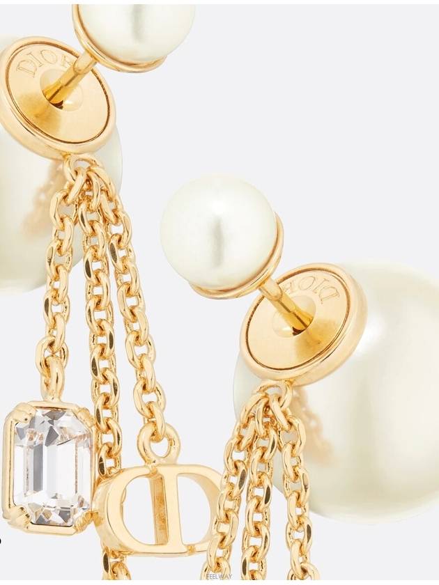 Dior Tribales Earrings Gold Finish Metal White Le - DIOR - BALAAN 2