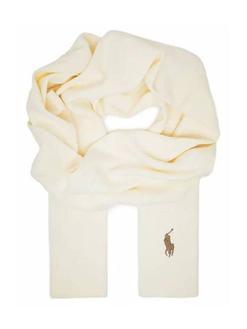 Brown Pony Embroidery Muffler Cream 710886139 001 - POLO RALPH LAUREN - BALAAN 1