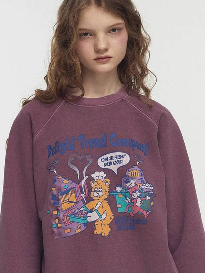 Delight Bear Raglan Pigment Sweatshirt Dusty Pink - CPGN STUDIO - BALAAN 2