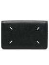 Stitched Leather Card Wallet Black - MAISON MARGIELA - BALAAN 3