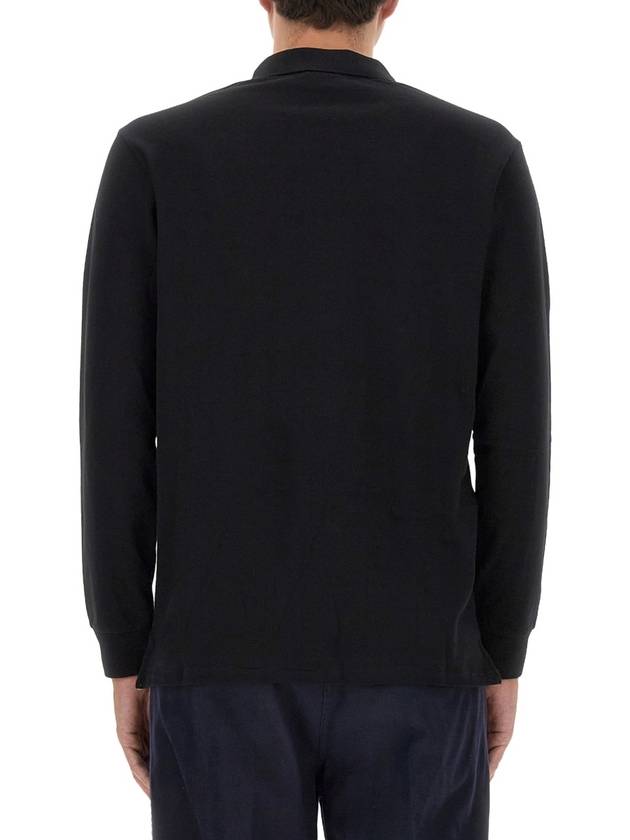 Men's Zebra Patch Long Sleeve Polo Shirt Black - PAUL SMITH - BALAAN 4