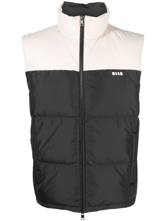 Logo Two Tone High Neck Padded Vest Black - MSGM - BALAAN 1