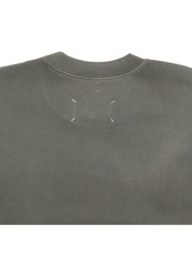 Logo Vintage Cropped Cotton Long Sleeve T-Shirt Green - MAISON MARGIELA - BALAAN 8