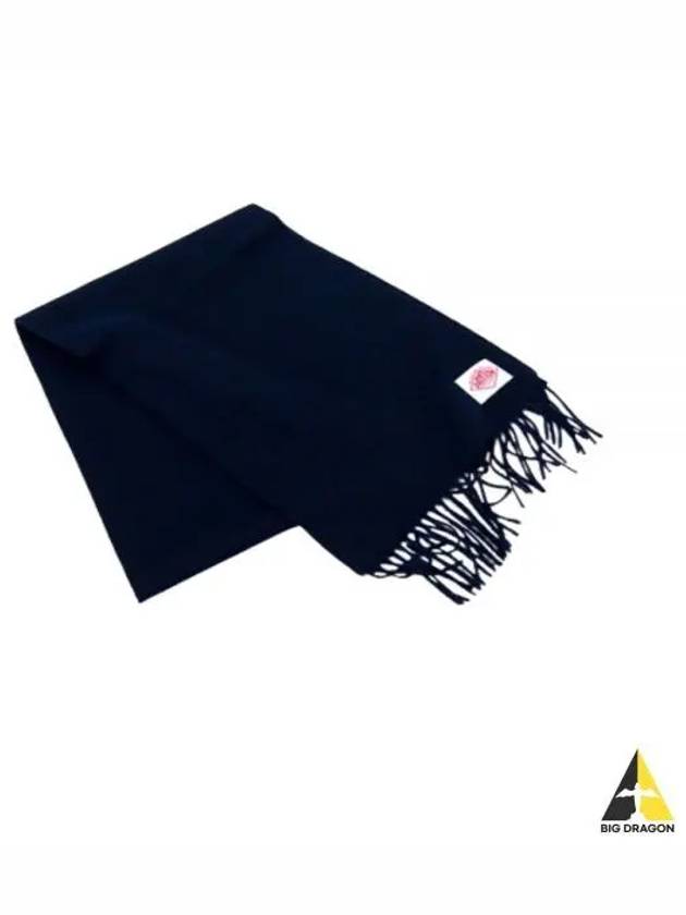 Logo Label Wool Cashmere Scarf DTH0226 MUF DKNAVY - DANTON - BALAAN 1