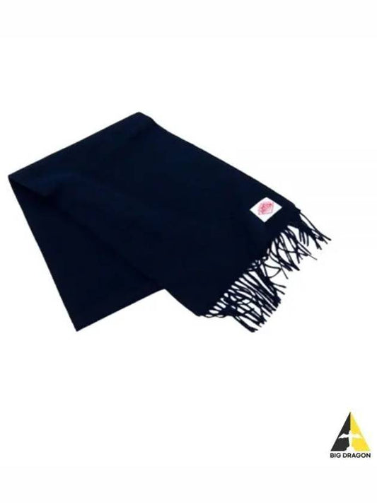 Logo Label Wool Cashmere Scarf DTH0226 MUF DKNAVY - DANTON - BALAAN 1