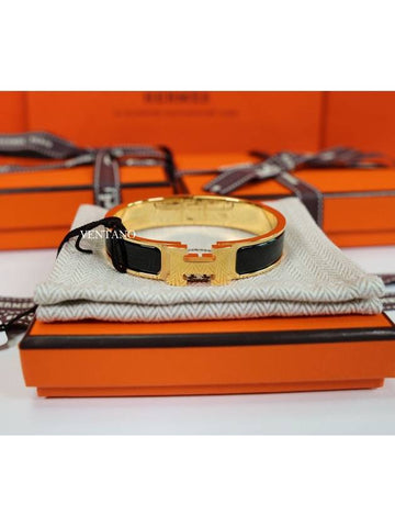 Click Ash Bracelet PM Gold Black H700001F - HERMES - BALAAN 1