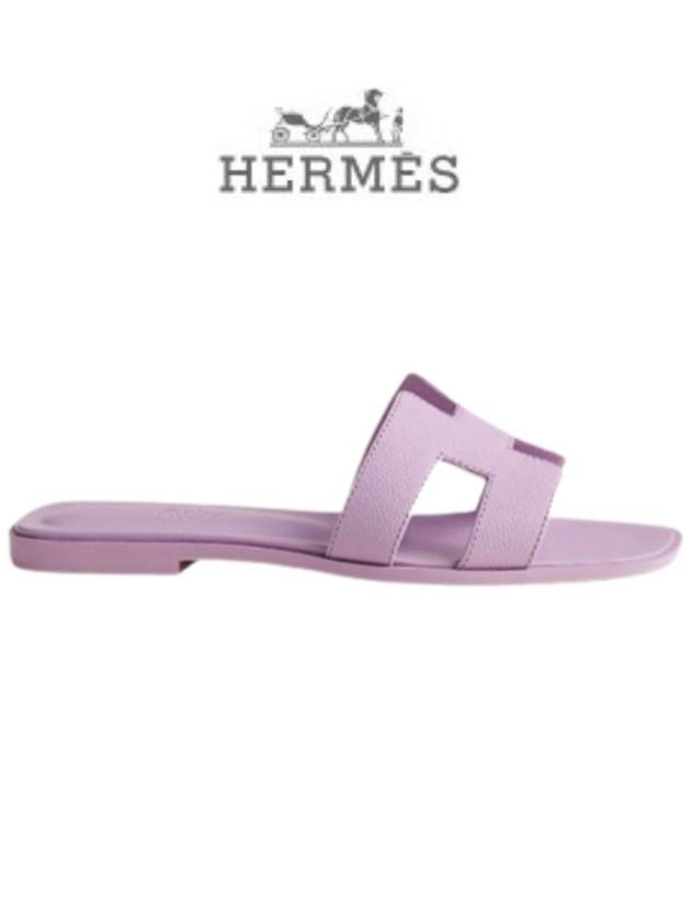 Oran Sandals Slippers Purple - HERMES - BALAAN.