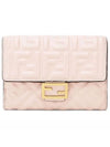 FF Nappa leather halfwallet pink - FENDI - BALAAN.