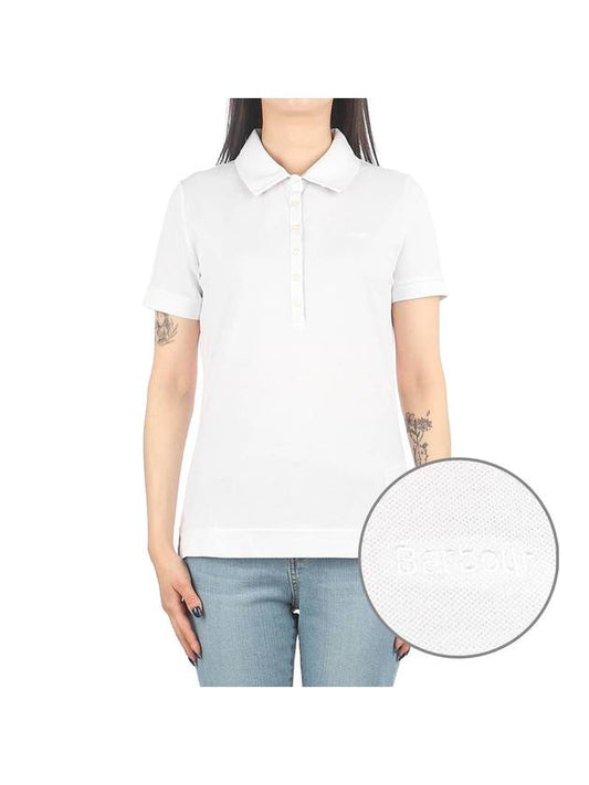 Portsdown Button Polo Shirt White - BARBOUR - BALAAN 1