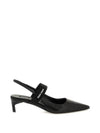 Leather Pumps Slingback Heel Black - MIU MIU - 1