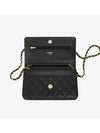 Classic Wallet On Chain Crossbody Bag Grained Calfskin Gold Black - CHANEL - BALAAN 3