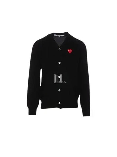 Heart Wappen Wool Cardigan Black - COMME DES GARCONS PLAY - BALAAN 2