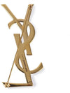 Snake Textured Monogram Brooch Gold - SAINT LAURENT - 5