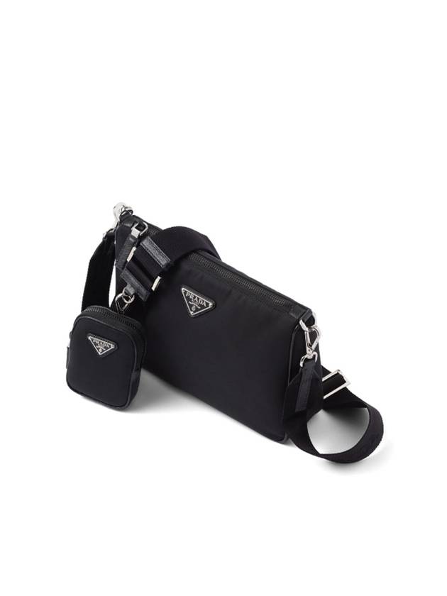 Triangle Logo Re-Nylon Saffiano Leather Shoulder Bag Black - PRADA - BALAAN 5