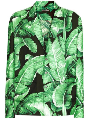 Leaf Print Silk Shirt G5KB4TIS1SF - DOLCE&GABBANA - BALAAN 1