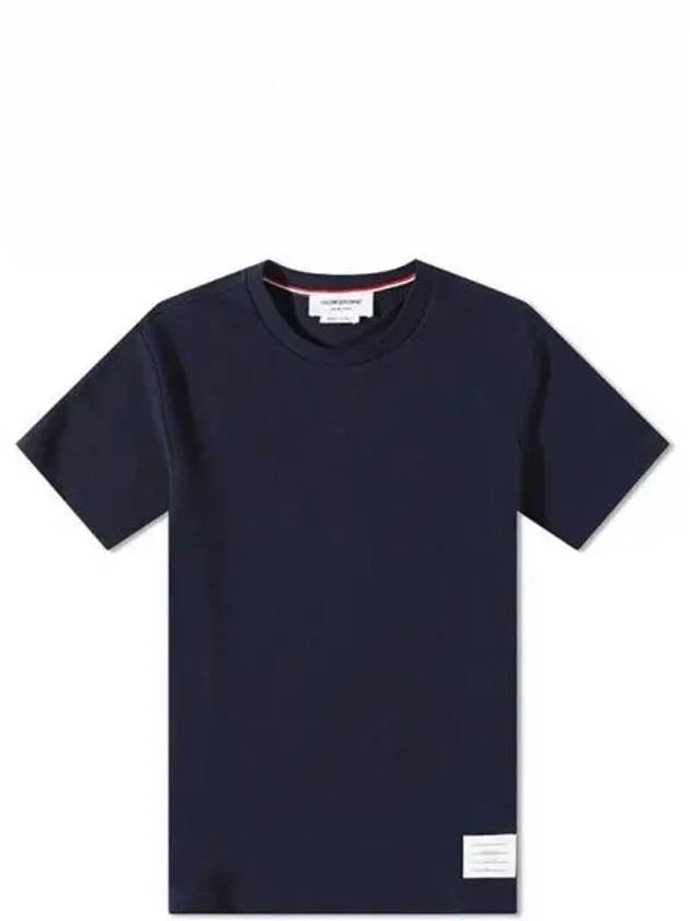 Classic Pique Rib Side Insert 4-Bar Short Sleeve T-Shirt Navy - THOM BROWNE - BALAAN 2