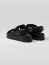 Flat Nappa Leather Sandals Black - PRADA - BALAAN 4