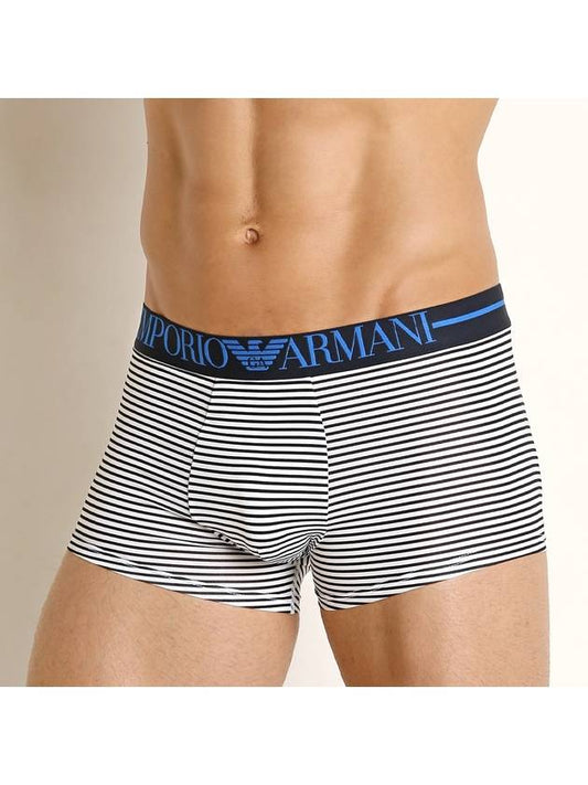 Men's Microfiber Striped Logo Drawstring Briefs Navy 111290 9P535 10410 - EMPORIO ARMANI - BALAAN 1