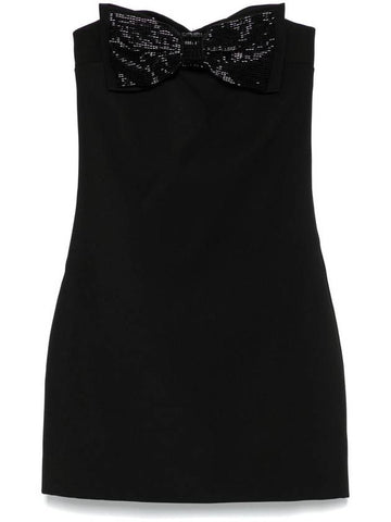 Self-Portrait Black Crepe Bandeau Mini Dress Clothing - SELF PORTRAIT - BALAAN 1